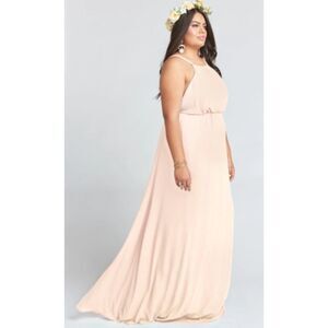 Show Me Your Mumu Dusty Blush Crisp Amanda Maxi Dress Women's Size XL